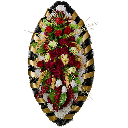 Ритуальный венок из искусственных цветов Элитный №13