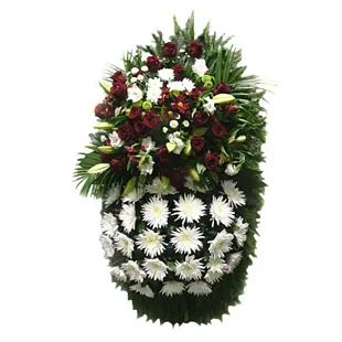 Ритуальный венок из живых цветов "Хризантема"